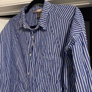 Blue and White Stripe button down